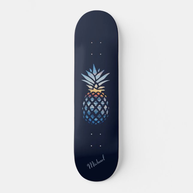 Sunset Beach Pineapple Custom Skateboard (Front)