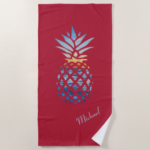 Sunset Beach Pineapple Custom Summer Beach Towel