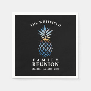 Sunset Beach Pineapple with Ocean Custom Family Napkins