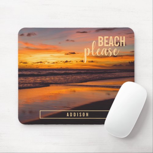 Sunset Beach Please Personalize Mouse Pad