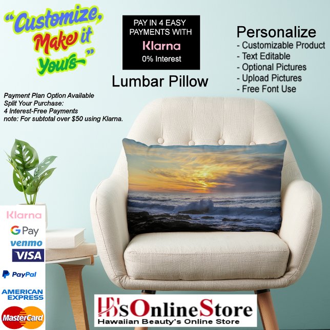 Sunset Beach Polyester Lumbar Pillow 33 (Sunset Beach Polyester Lumbar Pillow 33.)