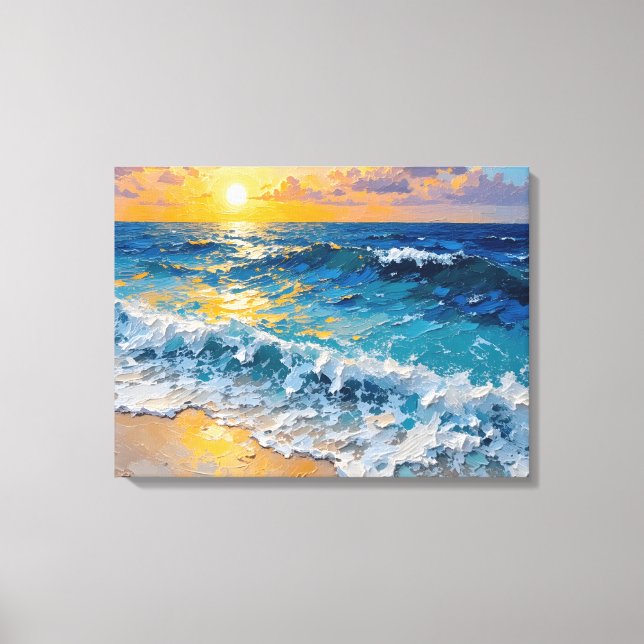 Sunset Beach Premium Wrapped Canvas Wall Art (Front)