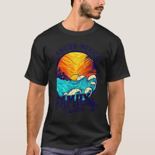 Sunset Beach Retro Cancun Mexico Family Vacation T-Shirt