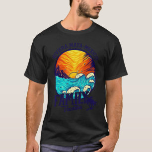 Sunset Beach Retro Riviera Maya Mexico Family Vaca T-Shirt