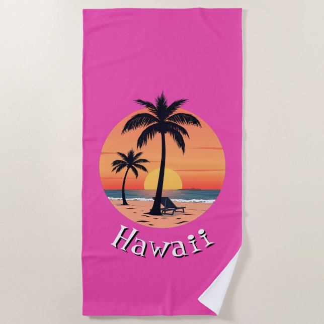 Sunset beach retro towel (Front)