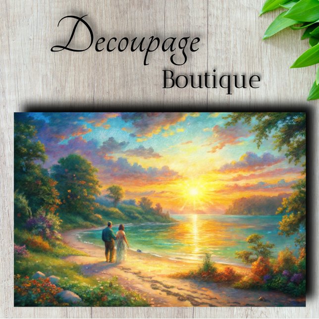 Sunset Beach Romance Decoupage Tissue Paper (Sunset Beach Romance Decoupage Tissue Paper)