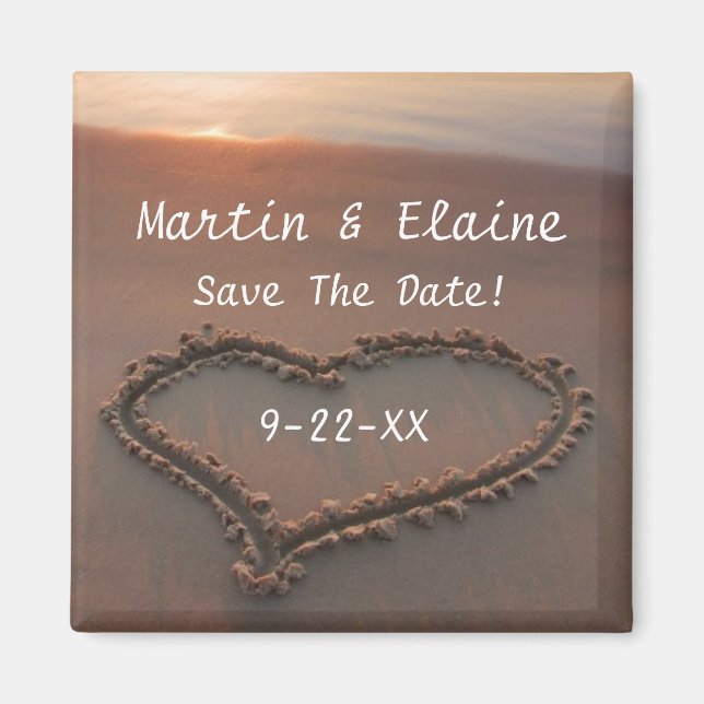 Sunset Beach Save The Date Custom Wedding Magnet (Front)