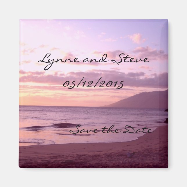 Sunset Beach Save the Date Magnet (Front)
