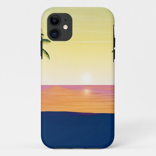 Sunset Beach Scene iPhone 11 Case