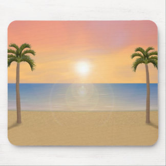 Sunset Beach Scene: Custom Mousepad