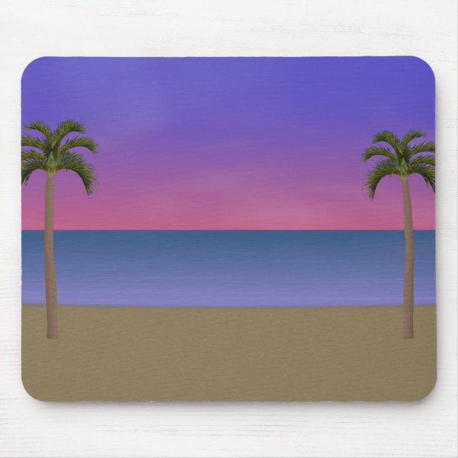 Sunset Beach Scene: Custom Mousepad (Front)