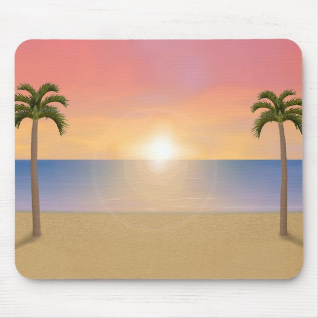 Sunset Beach Scene: Custom Mousepad (Front)