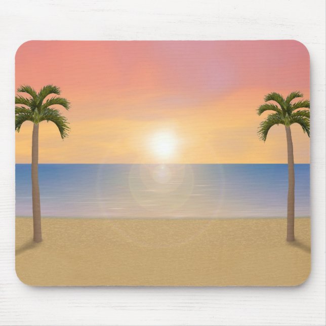Sunset Beach Scene: Custom Mousepad (Front)