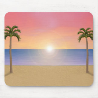 Sunset Beach Scene: Custom Mousepad