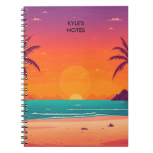 Sunset Beach Scene Notebook