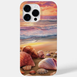 SUNSET BEACH SCENE WITH COLORFUL SEASHELLS Case-Mate iPhone 14 PRO MAX CASE