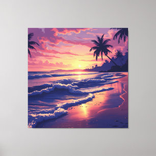 Sunset Beach Serenity Canvas Print