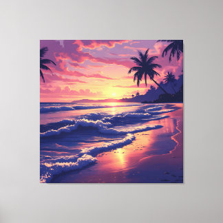 Sunset Beach Serenity Canvas Print