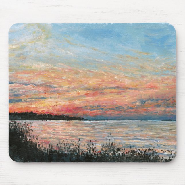 Sunset Beach Shoreline Mouse Pad (Front)
