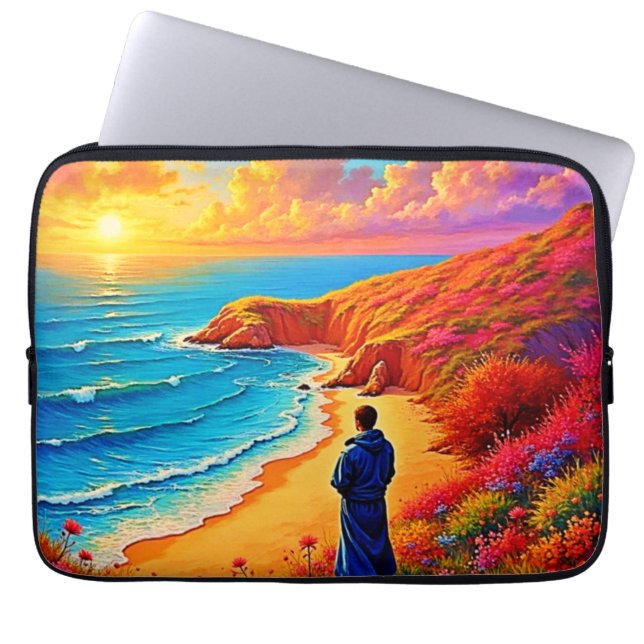 Sunset Beach Solitude Serenity Design Laptop Sleeve (Front)