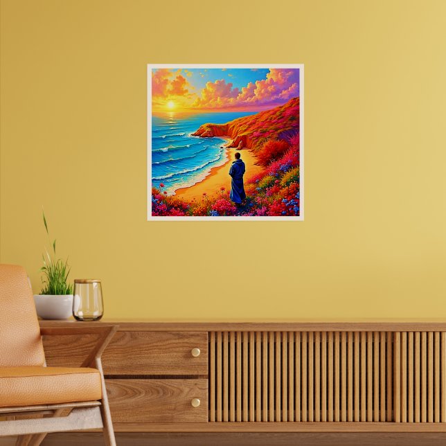 Sunset Beach Solitude Serenity Design Poster (Living Room 2)