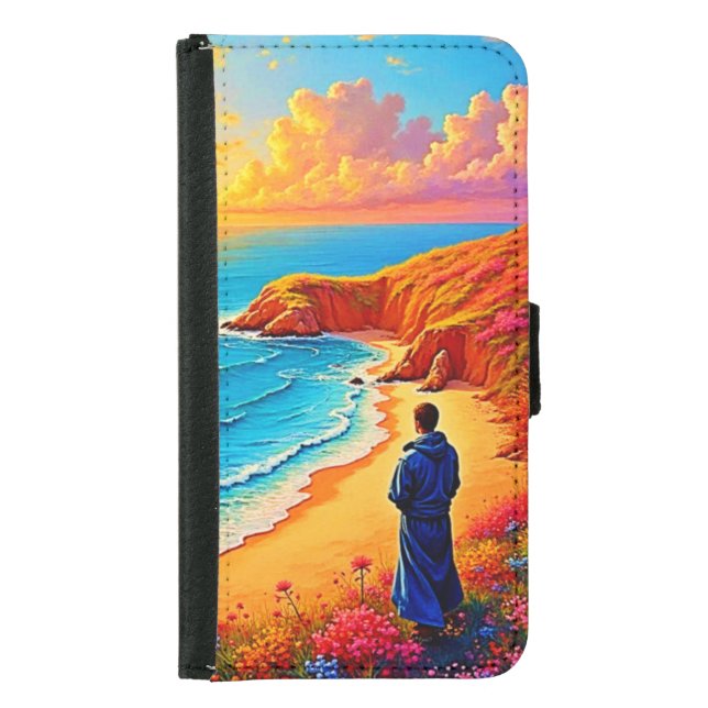 Sunset Beach Solitude Serenity Design Samsung Galaxy Wallet Case (Front)
