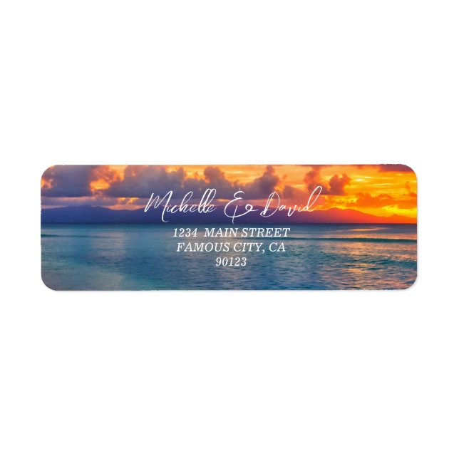 Sunset Beach String Lights Address Label (Front)