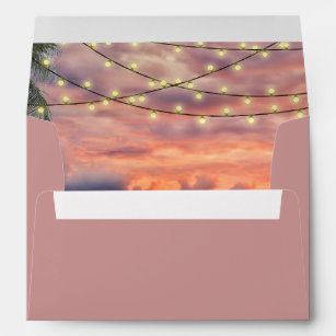 Sunset Beach String Lights Envelope