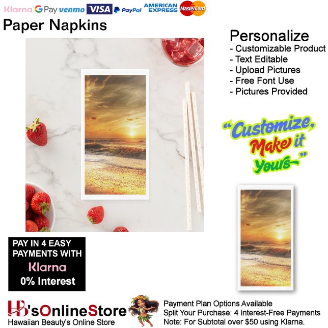 Sunset Beach Tables Kitchen Restaurant Decor 18 Paper Guest Towels (Sunset Beach Tables Kitchen Restaurant Decor Paper Guest Towels 18.)