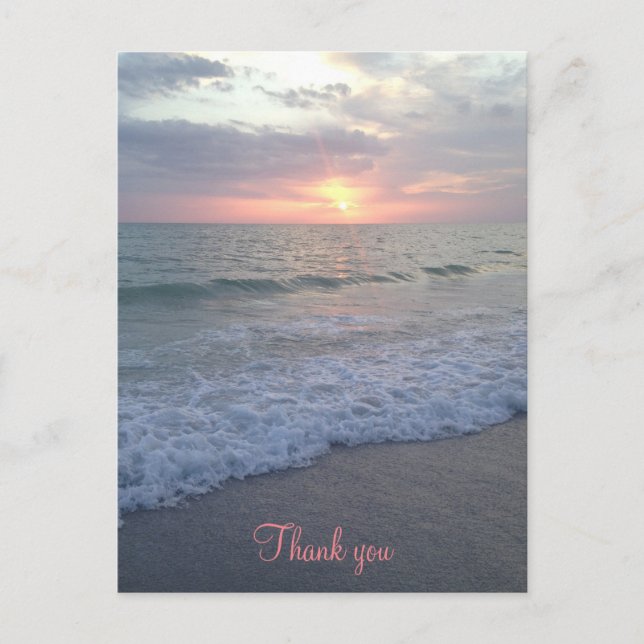 Sunset Beach Thank You Postcard (Front)