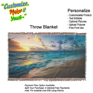 Sunset Beach Throw Blanket 19