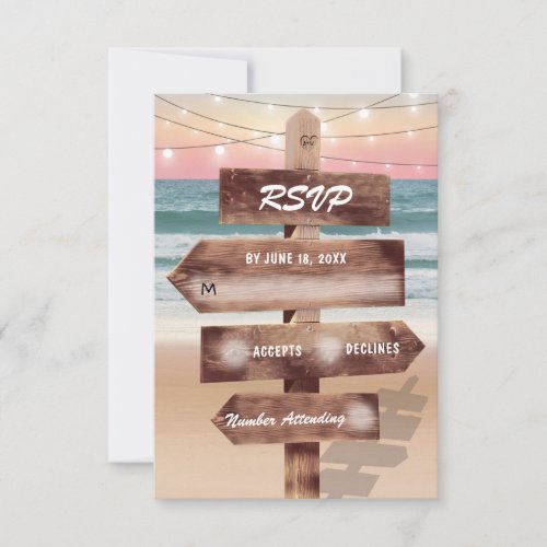 Sunset Beach Tropical Destination Wedding RSVP