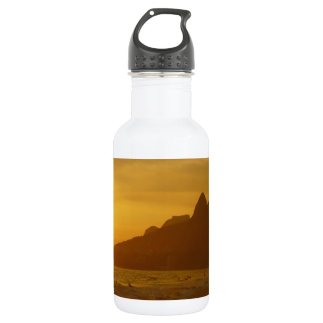 Sunset Beach Tropical Ocean Water Peace Love Sand Bottle (Front)