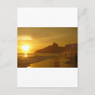 Sunset Beach Tropical Ocean Water Peace Love Sand Postcard