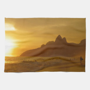 Sunset Beach Tropical Ocean Water Peace Love Sand Towel