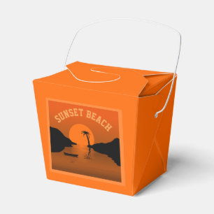 Sunset Beach Tropical Orange Favor Boxes