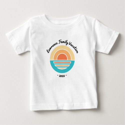 Sunset Beach Vacation Retro Reunion Cruise Trip  Baby T_Shirt