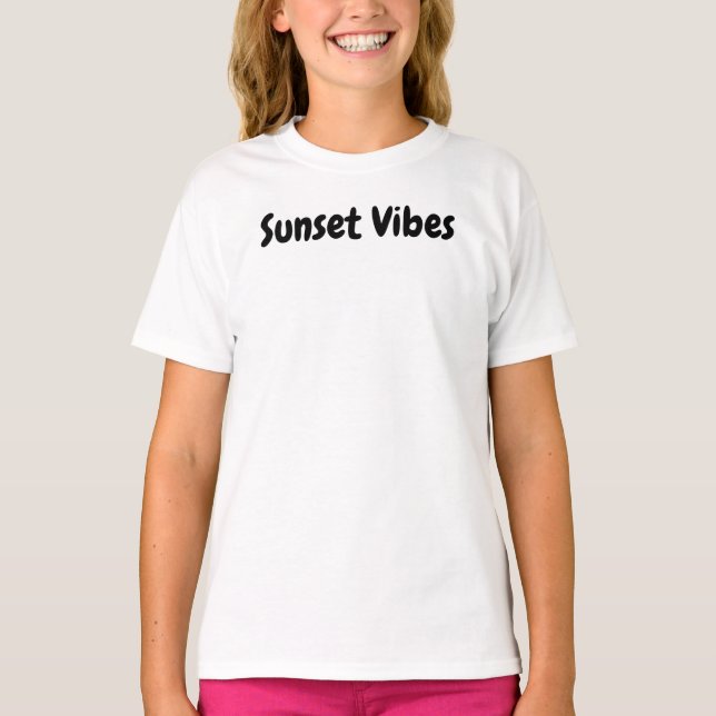 Sunset Beach Vibes – Minimalist Hand-Drawn T-Shirt (Front)