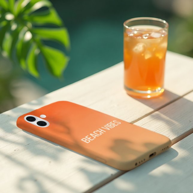 Sunset Beach Vibes - Modern Gradient Iphone Case (Sunset gradient style for your tech. Carry 'Beach Vibes' everywhere.)