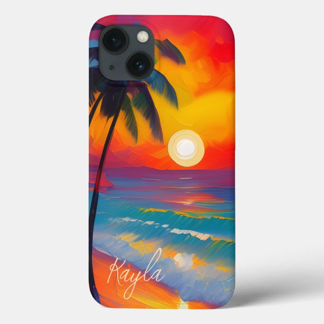 Sunset Beach Vibes Personalized iPhone / iPad case (Back)