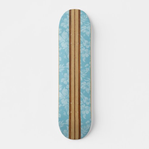 Sunset Beach Vintage Surf faux Wood Skateboard