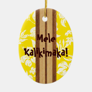 Sunset Beach Vintage Surfboard Ornament