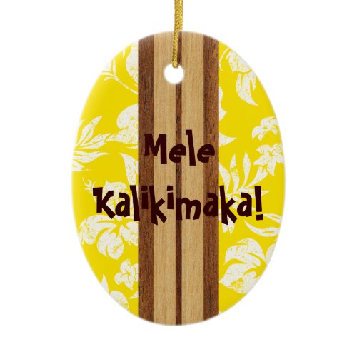 Sunset Beach Vintage Surfboard Ornament