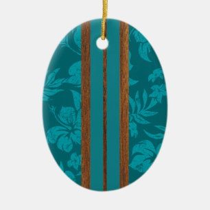 Sunset Beach Vintage Surfboard Ornament