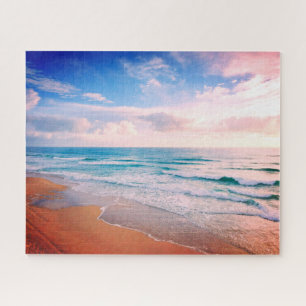 Sunset Beach Waves, Family Jigsaw Puzzle