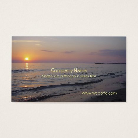 Sunset Beach Waves, Serene and Peaceful Coast Business Card