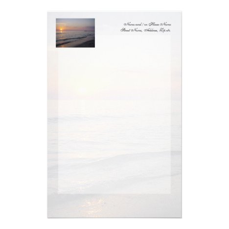 Sunset Beach Waves, Serene and Peaceful Coast Stationery
