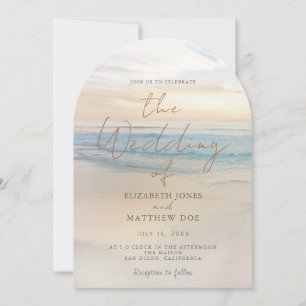 Sunset Beach Wedding Beachfront Wedding Invitation