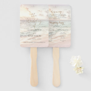 Sunset Beach Wedding Hand Fan
