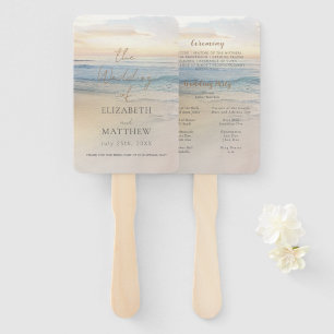 Sunset Beach Wedding Hand Fan
